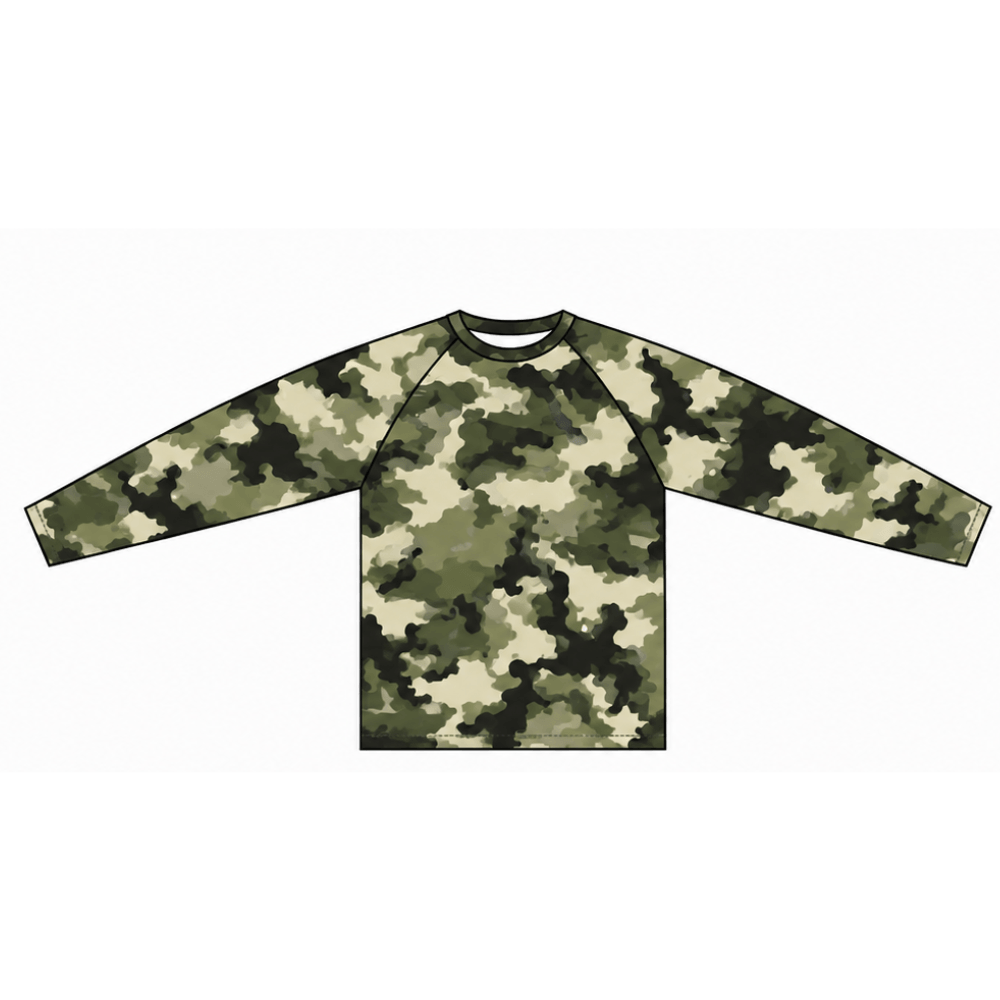Green camo waffle long sleeve