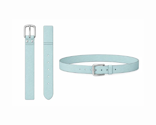 Baby blue premium leather belt