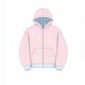 Plaid reverseble zip up