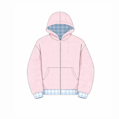 Plaid reverseble zip up
